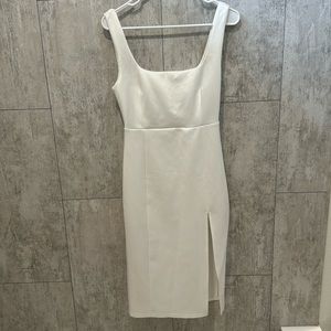 Showpo White Midi Dress with Slit